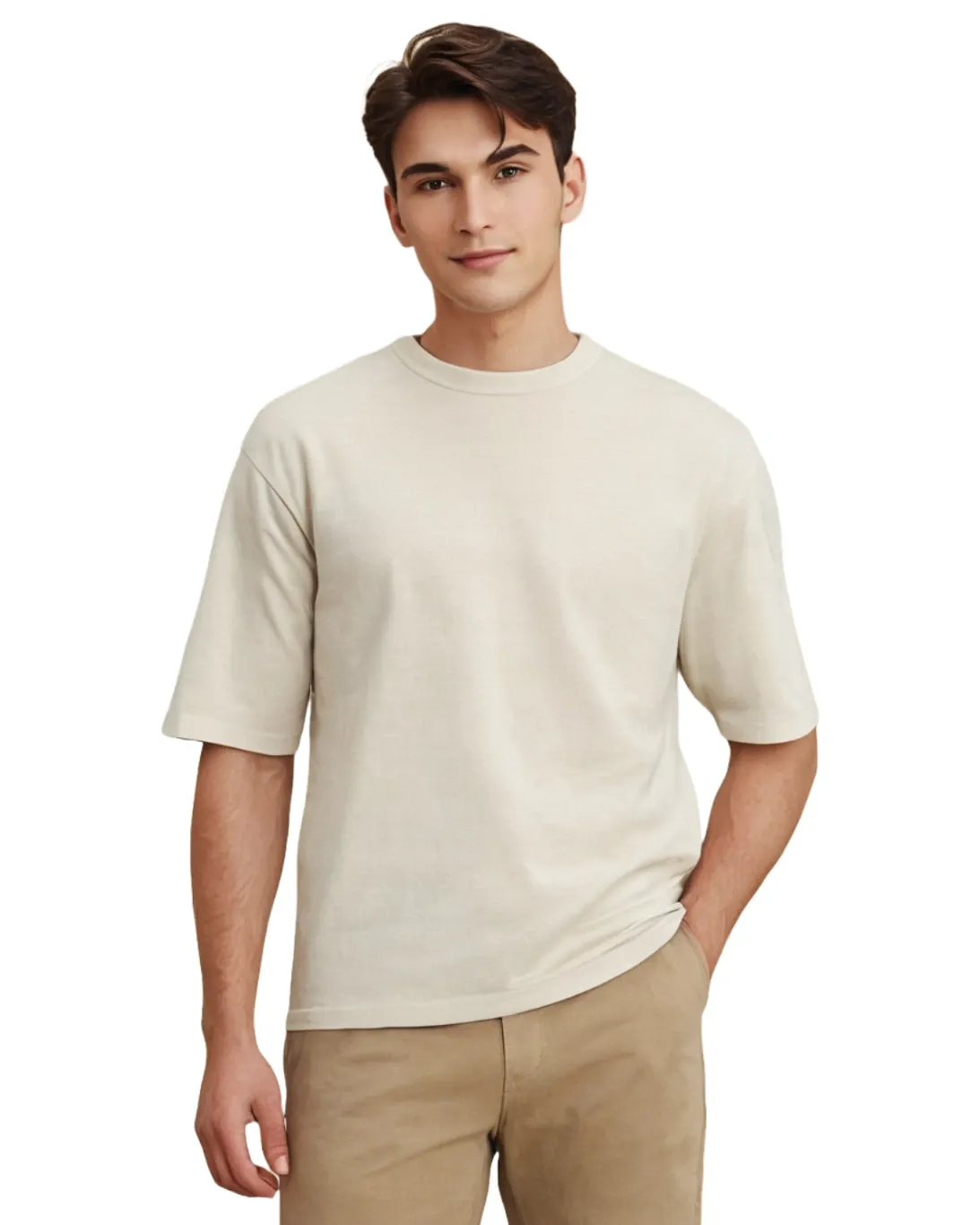 Lainar Bren Relaxed Fit T-Shirt for Men Off White | Quiet Luxury in Premium Cotton