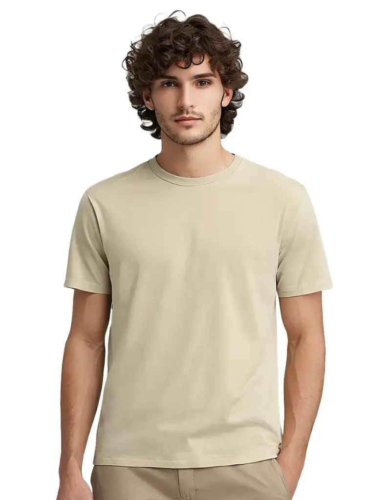 Lainar Bren Classic Cotton T-Shirt for Men Beige | Timeless Everyday Authority
