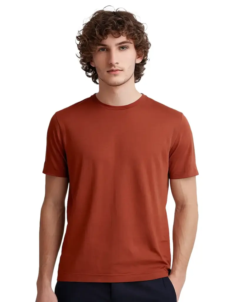 Lainar Bren Classic Cotton T-Shirt for Men Brick Red | Timeless Everyday Authority (4XL)