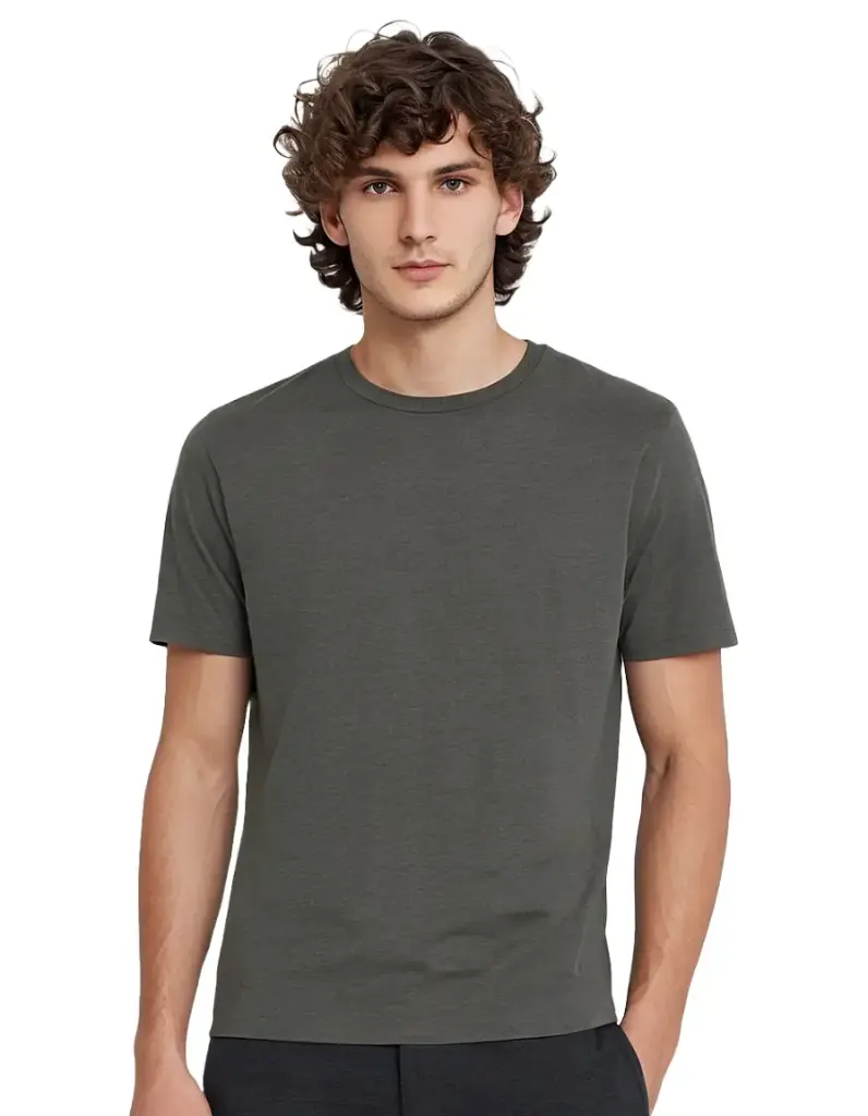 Lainar Bren Classic Cotton T-Shirt for Men Charcoal Melange | Timeless Everyday Authority