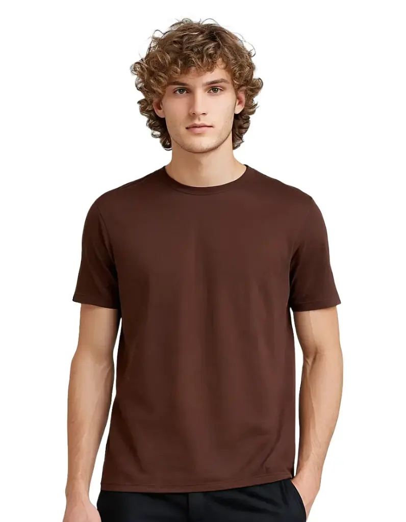 Lainar Bren Classic Cotton T-Shirt for Men Coffee Brown | Timeless Everyday Authority