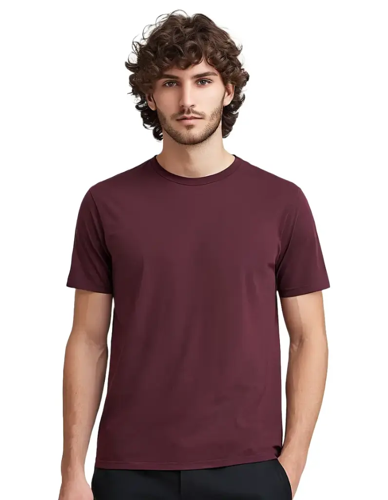 Lainar Bren Classic Cotton T-Shirt for Men Maroon | Timeless Everyday Authority