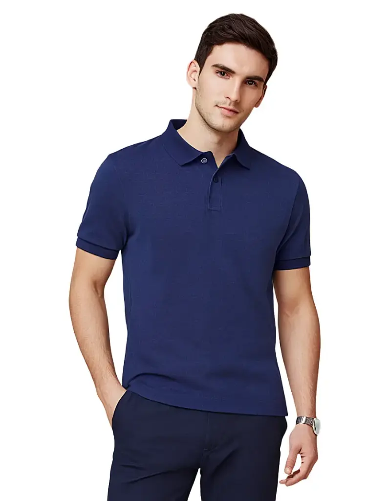 Lainar Bren Premium Collar T-Shirt for Men Royal Blue | Effortless Authority