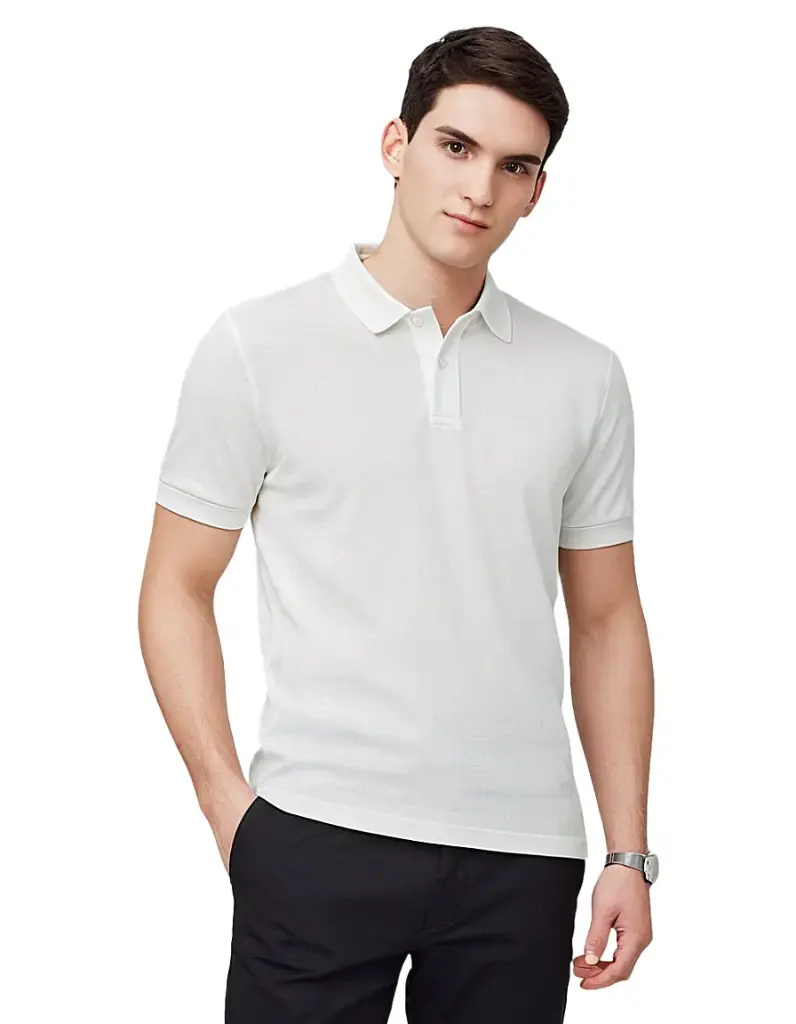 Lainar Bren Premium Collar T-Shirt for Men White | Effortless Authority