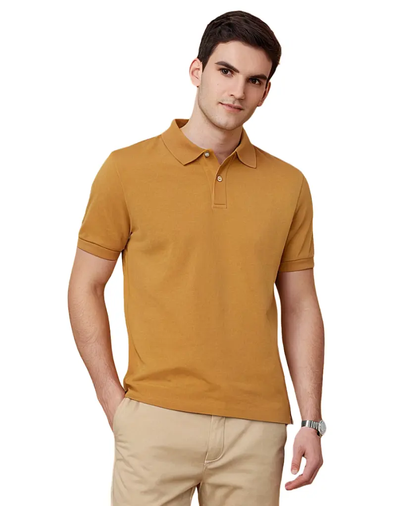 Lainar Bren Premium Collar T-Shirt for Men Yellow | Effortless Authority