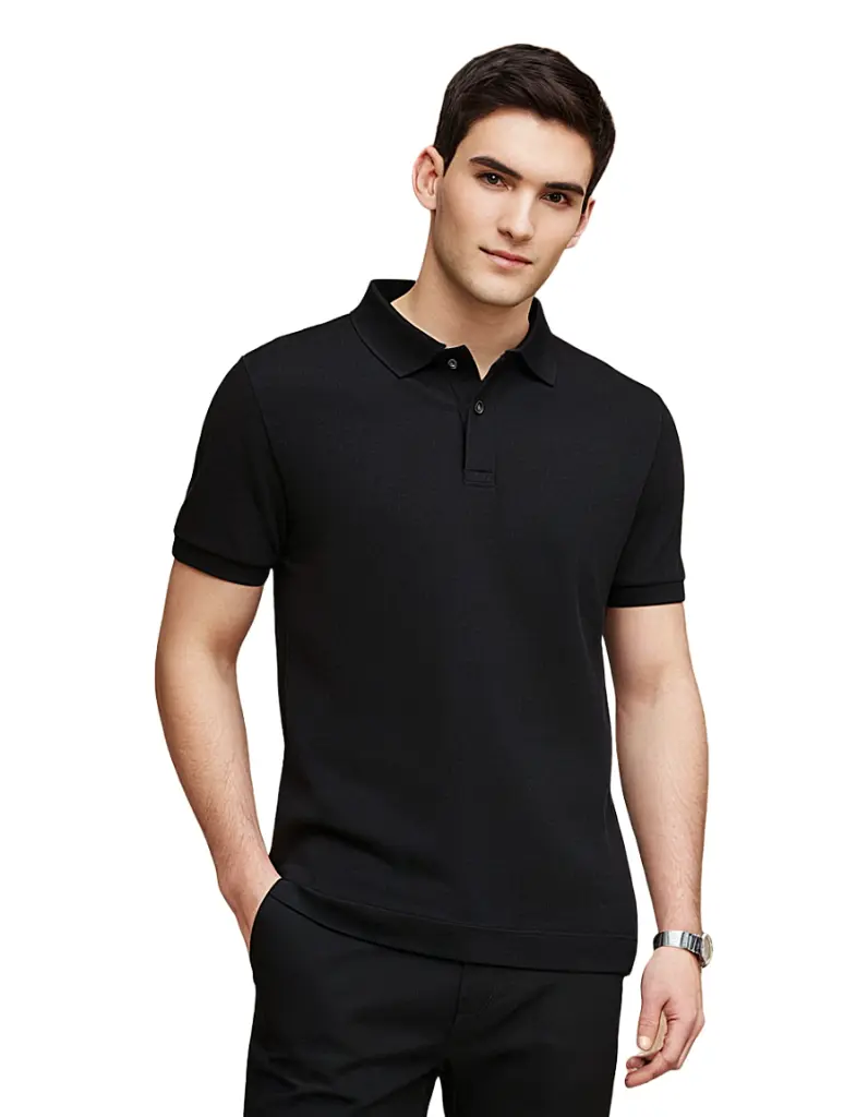 Lainar Bren Premium Collar T-Shirt for Men Black | Effortless Authority