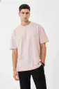 Lainar Bren Relaxed Fit T-Shirt for Men Light Pink | Quiet Luxury in Premium Cotton